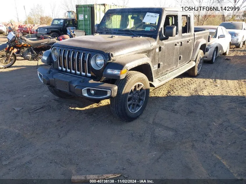 2022 Jeep Gladiator Overland 4X4 VIN: 1C6HJTFG6NL142999 Lot: 40738138