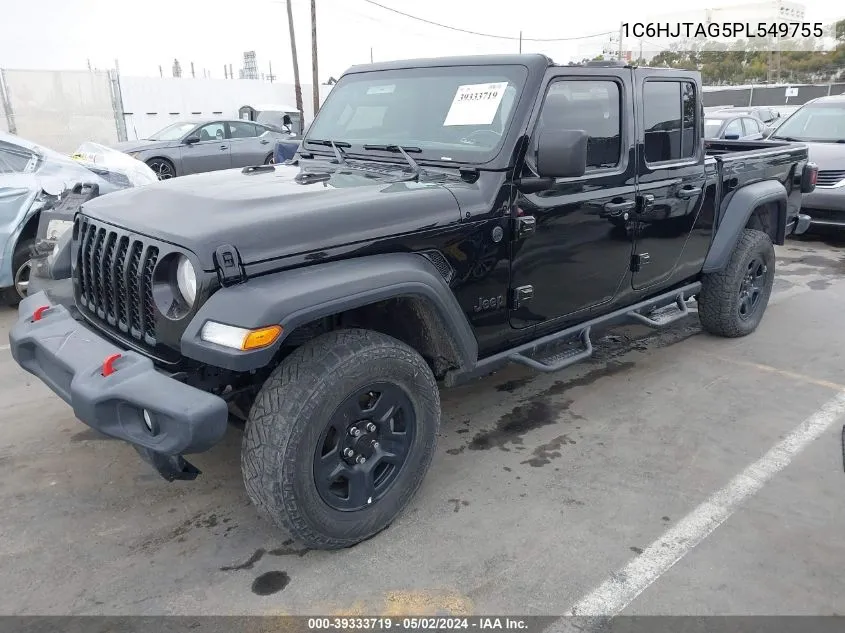 2023 Jeep Gladiator Sport 4X4 VIN: 1C6HJTAG5PL549755 Lot: 39333719