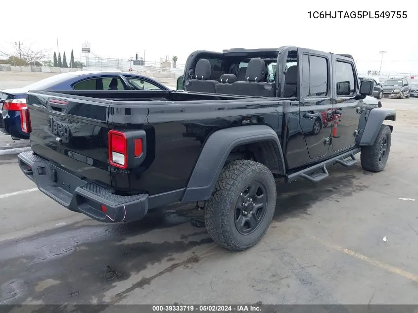 2023 Jeep Gladiator Sport 4X4 VIN: 1C6HJTAG5PL549755 Lot: 39333719