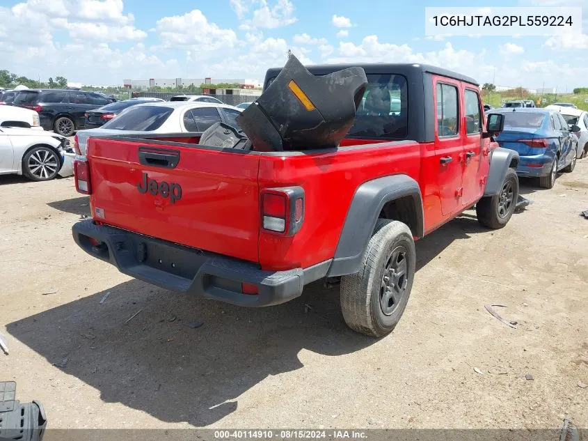 2023 Jeep Gladiator Sport 4X4 VIN: 1C6HJTAG2PL559224 Lot: 40114910