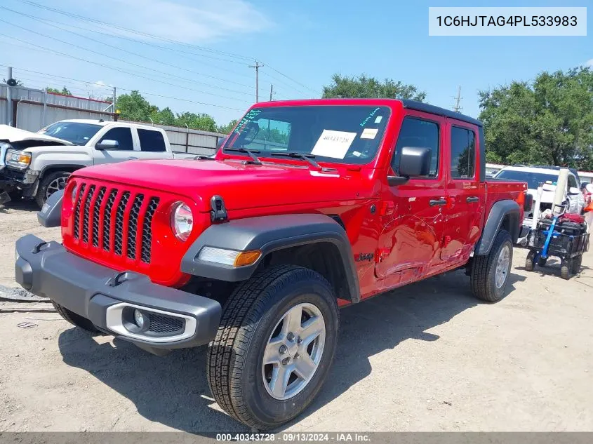 2023 Jeep Gladiator Sport VIN: 1C6HJTAG4PL533983 Lot: 40343728