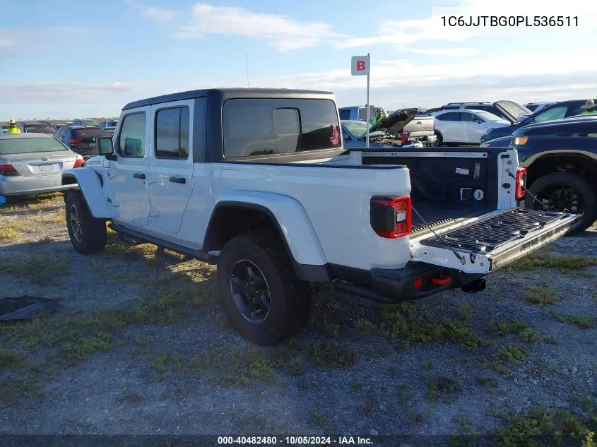 2023 Jeep Gladiator Rubicon VIN: 1C6JJTBG0PL536511 Lot: 40482480