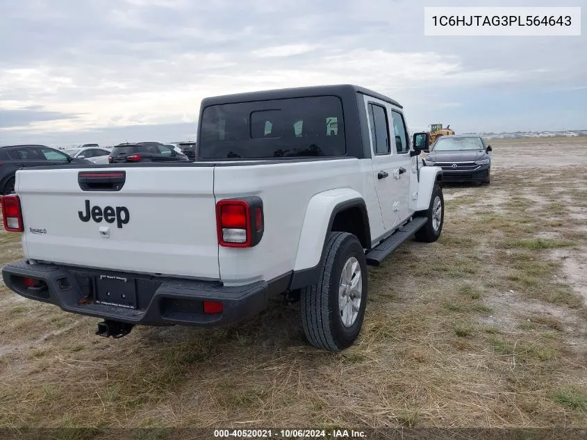 2023 Jeep Gladiator Sport S 4X4 VIN: 1C6HJTAG3PL564643 Lot: 40520021