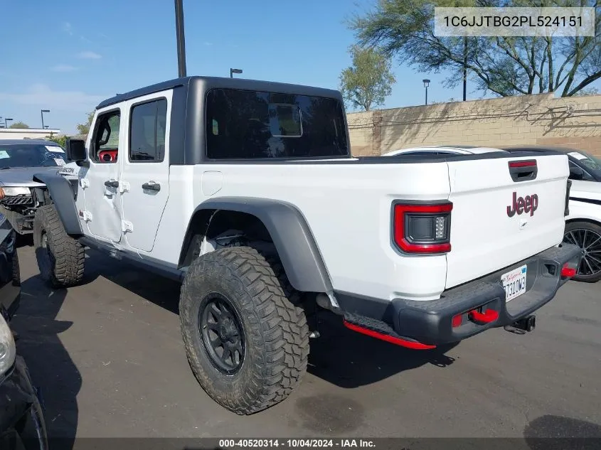 2023 Jeep Gladiator Rubicon 4X4 VIN: 1C6JJTBG2PL524151 Lot: 40520314