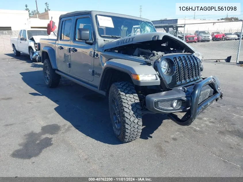 2023 Jeep Gladiator Willys 4X4 VIN: 1C6HJTAG0PL561098 Lot: 40762200