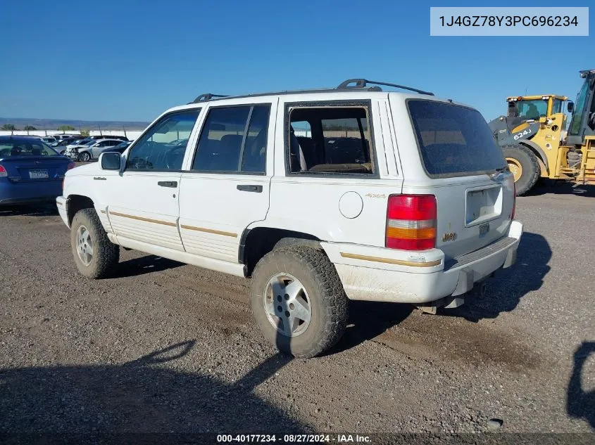 1993 Jeep Grand Cherokee Limited VIN: 1J4GZ78Y3PC696234 Lot: 40177234