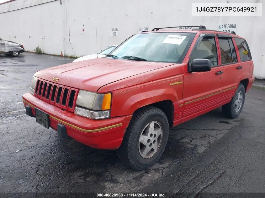 1993 Jeep Grand Cherokee Limited VIN: 1J4GZ78Y7PC649921 Lot: 40828968