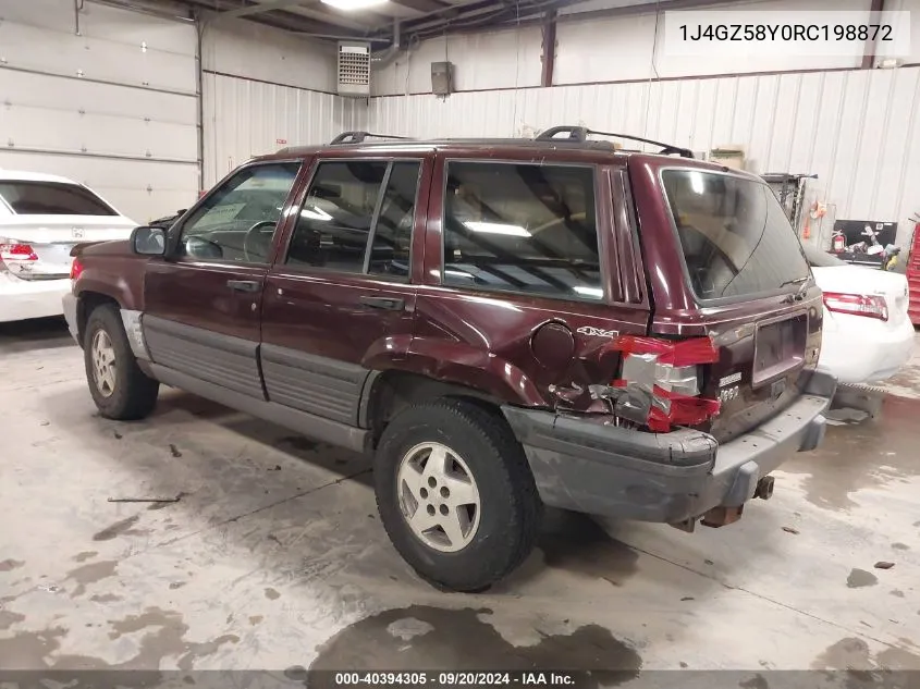 1994 Jeep Grand Cherokee Laredo VIN: 1J4GZ58Y0RC198872 Lot: 40394305