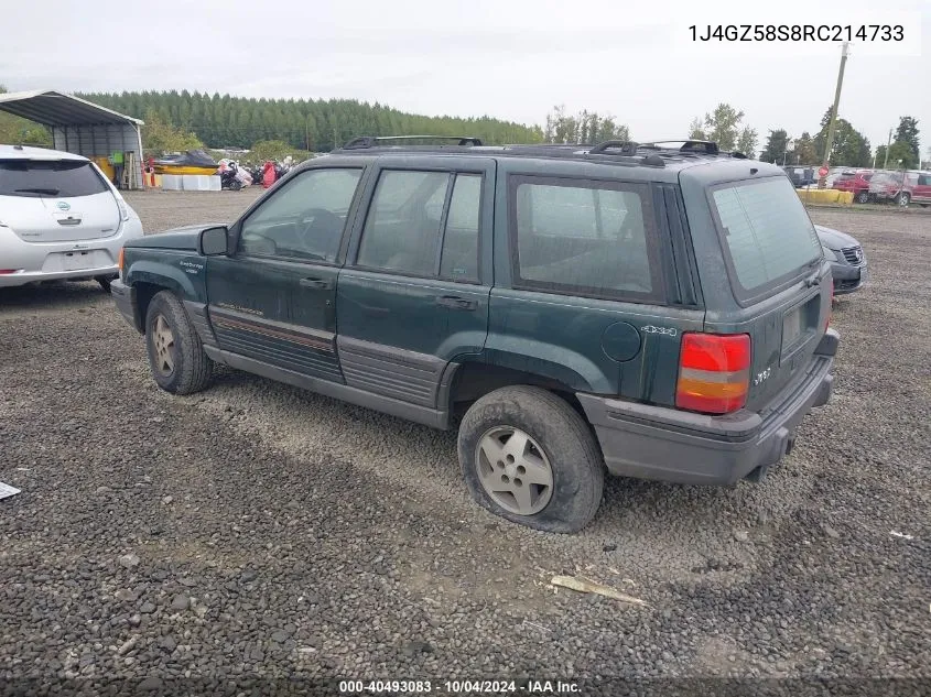 1994 Jeep Grand Cherokee Laredo VIN: 1J4GZ58S8RC214733 Lot: 40493083