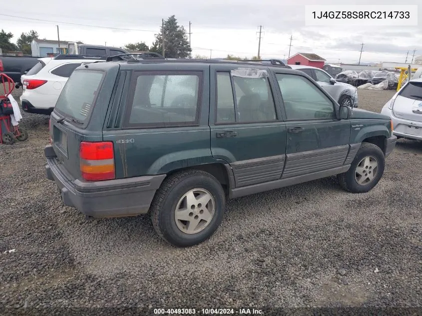 1994 Jeep Grand Cherokee Laredo VIN: 1J4GZ58S8RC214733 Lot: 40493083