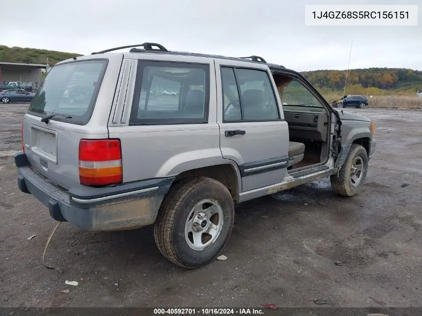 1994 Jeep Grand Cherokee Se VIN: 1J4GZ68S5RC156151 Lot: 40592701