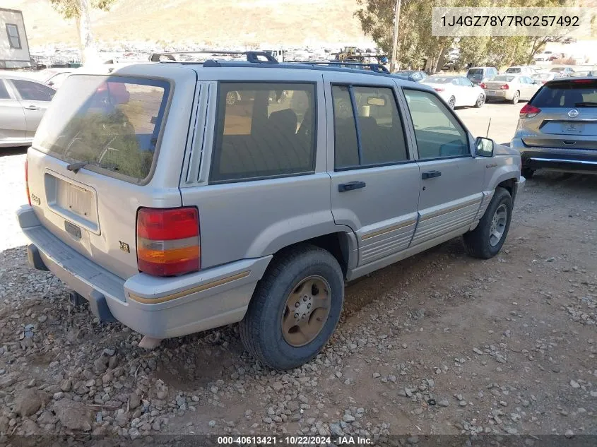 1994 Jeep Grand Cherokee Limited VIN: 1J4GZ78Y7RC257492 Lot: 40613421