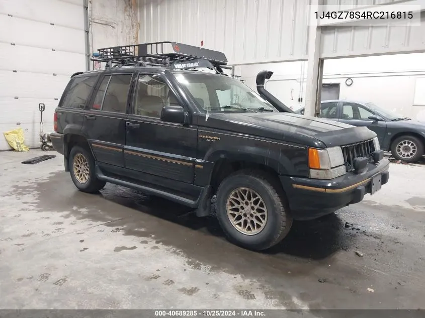 1994 Jeep Grand Cherokee Limited VIN: 1J4GZ78S4RC216815 Lot: 40689285