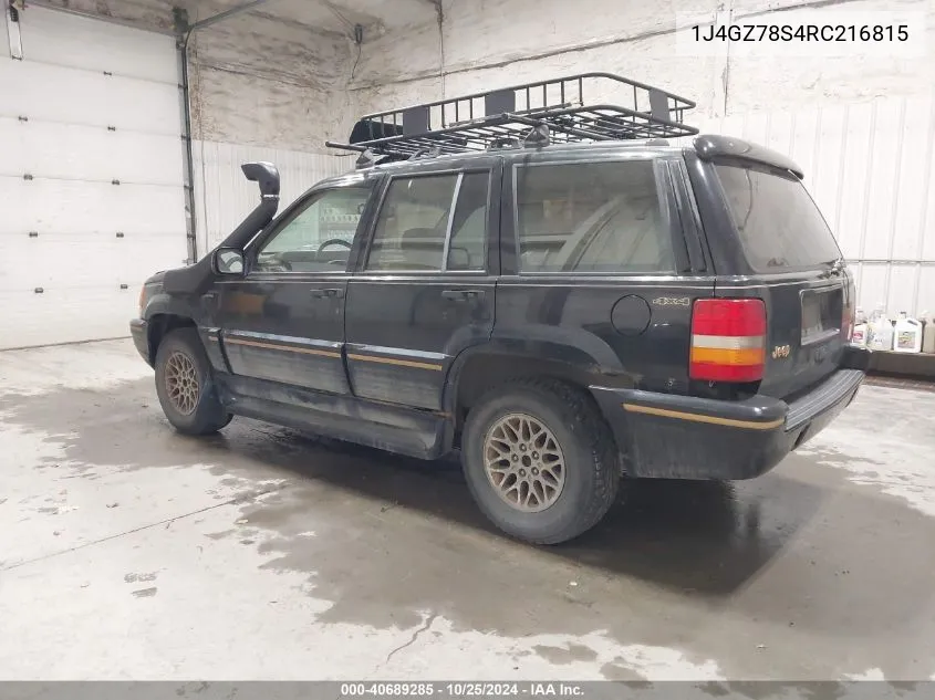 1994 Jeep Grand Cherokee Limited VIN: 1J4GZ78S4RC216815 Lot: 40689285