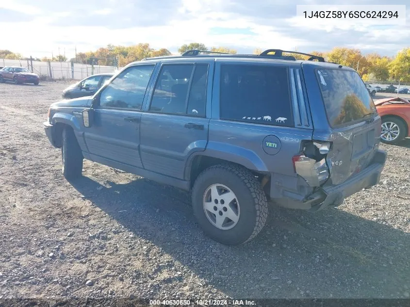 1995 Jeep Grand Cherokee Laredo VIN: 1J4GZ58Y6SC624294 Lot: 40630650