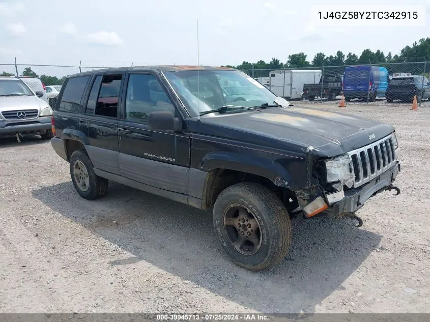 1996 Jeep Grand Cherokee Laredo VIN: 1J4GZ58Y2TC342915 Lot: 39945713