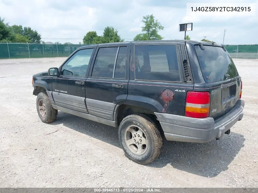 1996 Jeep Grand Cherokee Laredo VIN: 1J4GZ58Y2TC342915 Lot: 39945713