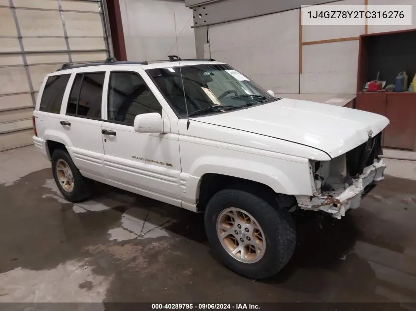 1996 Jeep Grand Cherokee Limited VIN: 1J4GZ78Y2TC316276 Lot: 40289795