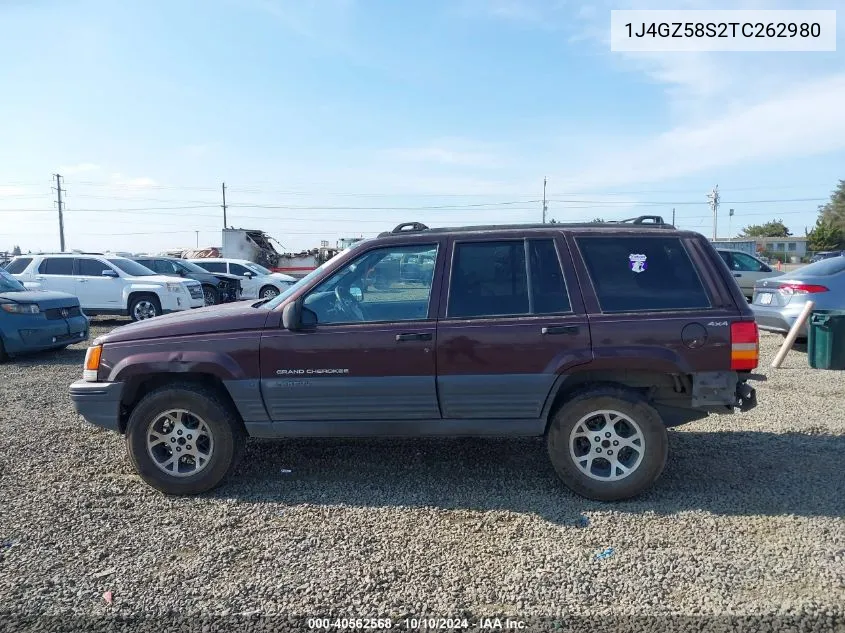 1996 Jeep Grand Cherokee Laredo VIN: 1J4GZ58S2TC262980 Lot: 40562568