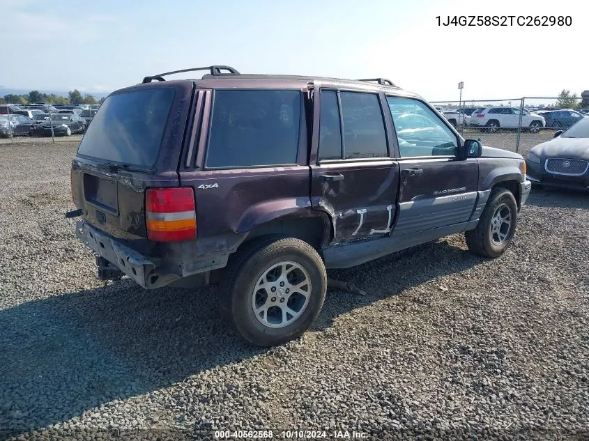 1996 Jeep Grand Cherokee Laredo VIN: 1J4GZ58S2TC262980 Lot: 40562568