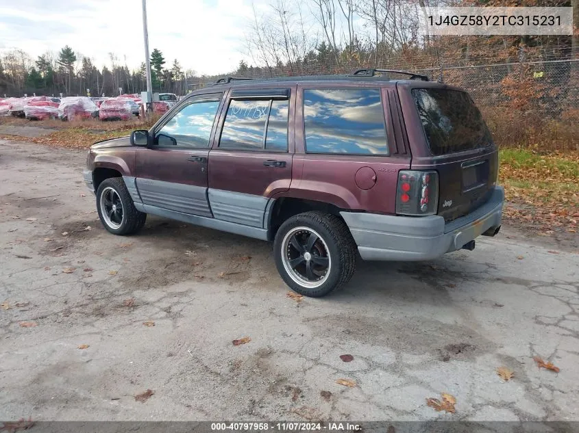 1996 Jeep Grand Cherokee Laredo VIN: 1J4GZ58Y2TC315231 Lot: 40797958