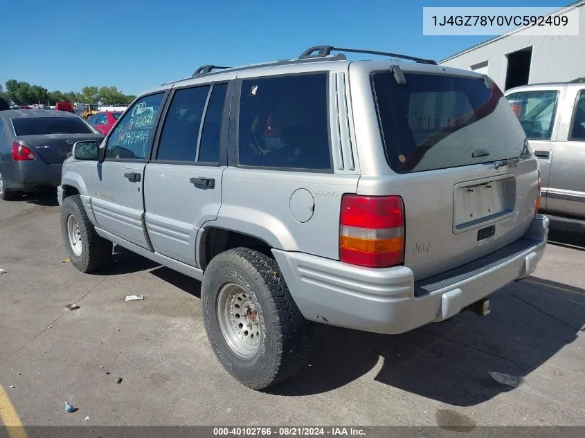 1997 Jeep Grand Cherokee Limited VIN: 1J4GZ78Y0VC592409 Lot: 40102766