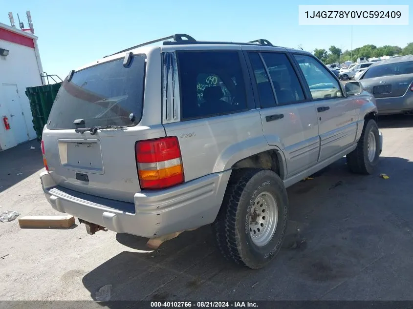 1997 Jeep Grand Cherokee Limited VIN: 1J4GZ78Y0VC592409 Lot: 40102766