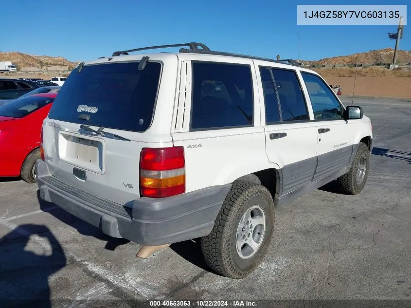 1997 Jeep Grand Cherokee Laredo/Tsi VIN: 1J4GZ58Y7VC603135 Lot: 40653063