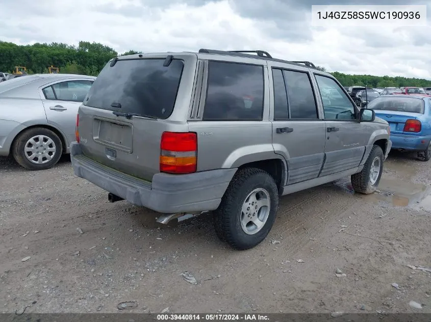 1998 Jeep Grand Cherokee Laredo VIN: 1J4GZ58S5WC190936 Lot: 40299300