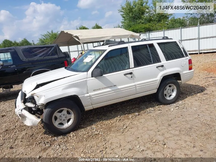 1998 Jeep Grand Cherokee Laredo VIN: 1J4FX48S6WC204001 Lot: 40127562