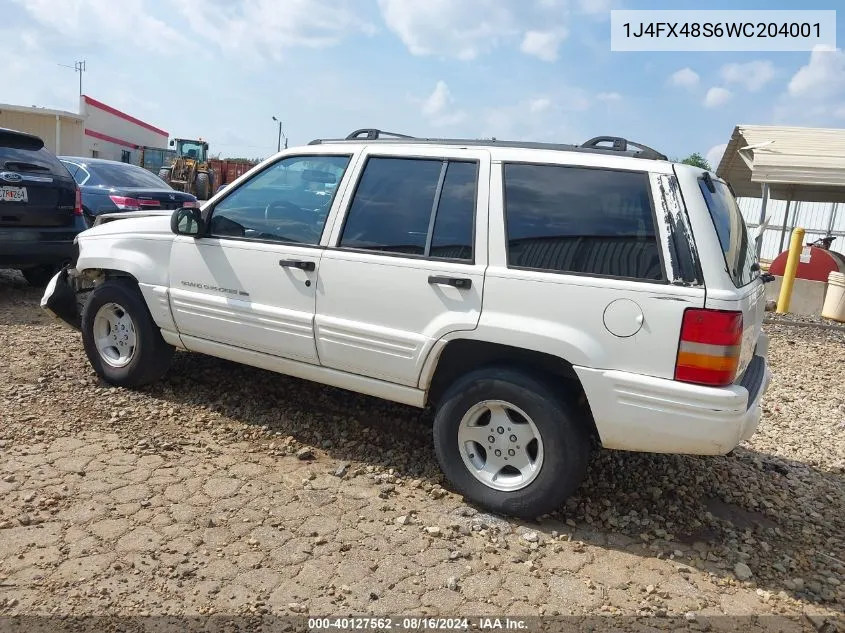 1998 Jeep Grand Cherokee Laredo VIN: 1J4FX48S6WC204001 Lot: 40127562