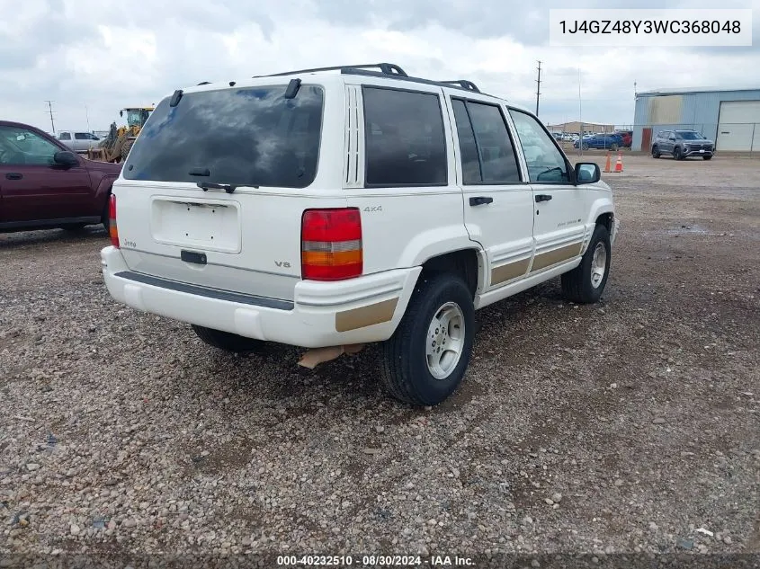 1998 Jeep Grand Cherokee Laredo VIN: 1J4GZ48Y3WC368048 Lot: 40232510