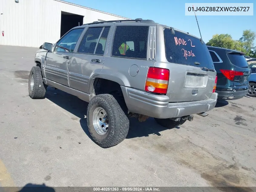 1998 Jeep Grand Cherokee Limited 5.9L VIN: 01J4GZ88ZXWC26727 Lot: 40251263