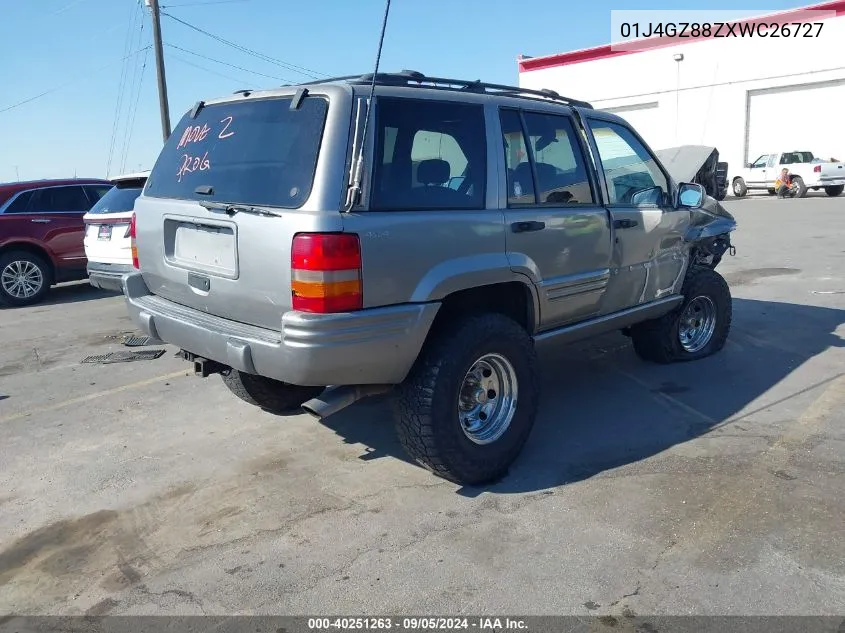 1998 Jeep Grand Cherokee Limited 5.9L VIN: 01J4GZ88ZXWC26727 Lot: 40251263