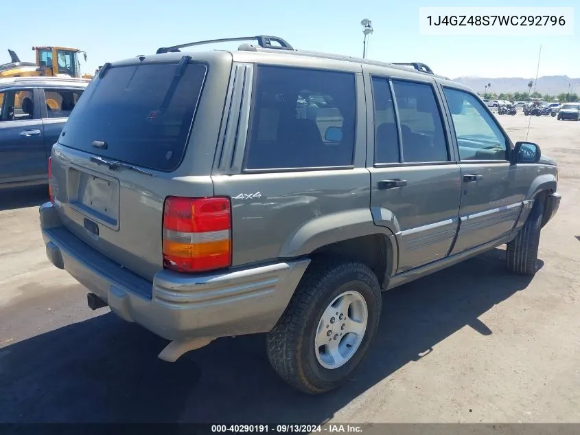 1998 Jeep Grand Cherokee Laredo VIN: 1J4GZ48S7WC292796 Lot: 40290191