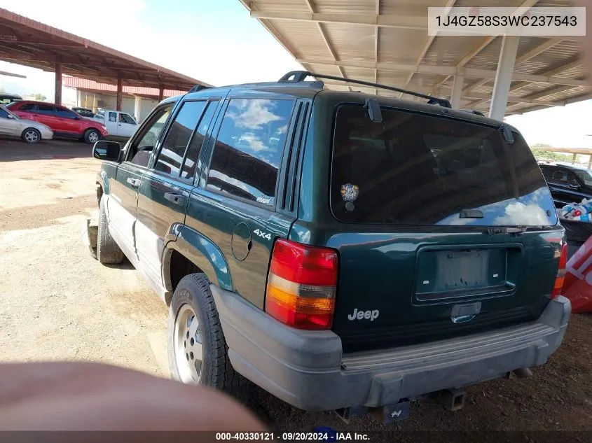 1998 Jeep Grand Cherokee Laredo VIN: 1J4GZ58S3WC237543 Lot: 40330121