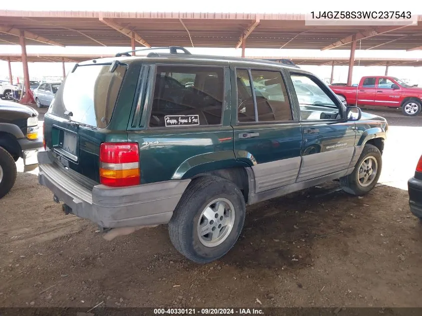 1998 Jeep Grand Cherokee Laredo VIN: 1J4GZ58S3WC237543 Lot: 40330121