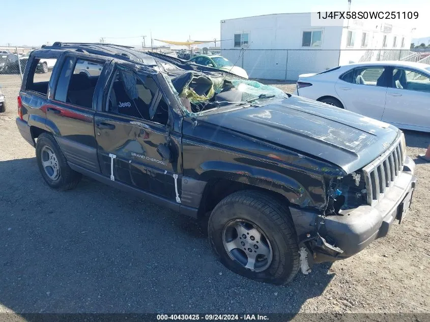 1998 Jeep Grand Cherokee Laredo VIN: 1J4FX58S0WC251109 Lot: 40430425