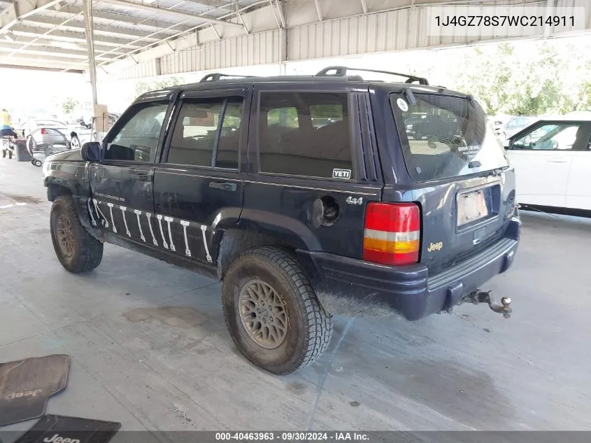 1J4GZ78S7WC214911 1998 Jeep Grand Cherokee Limited