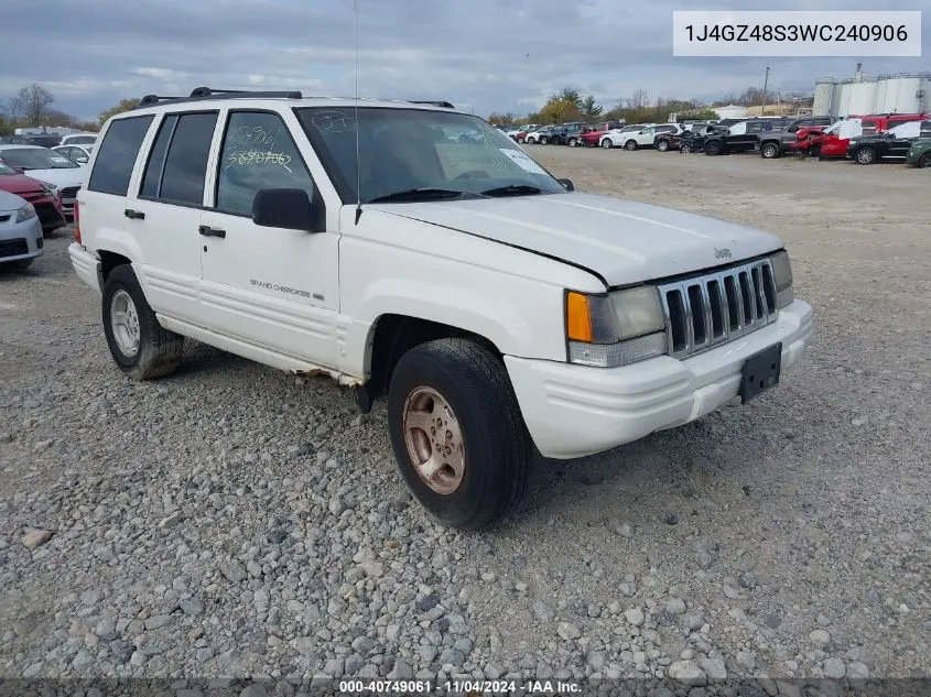 1998 Jeep Grand Cherokee Laredo VIN: 1J4GZ48S3WC240906 Lot: 40749061