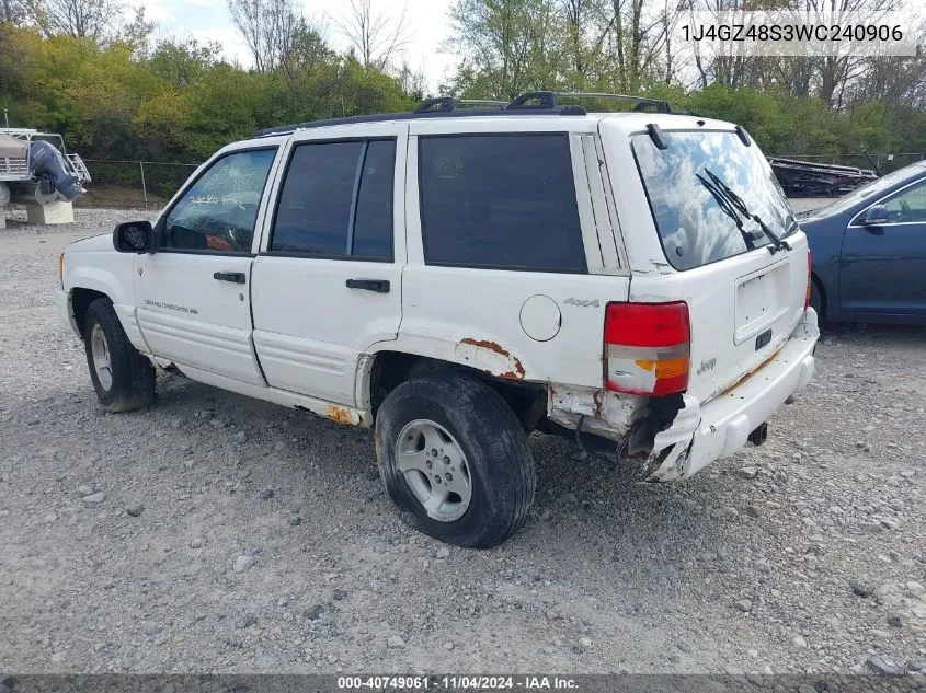 1998 Jeep Grand Cherokee Laredo VIN: 1J4GZ48S3WC240906 Lot: 40749061