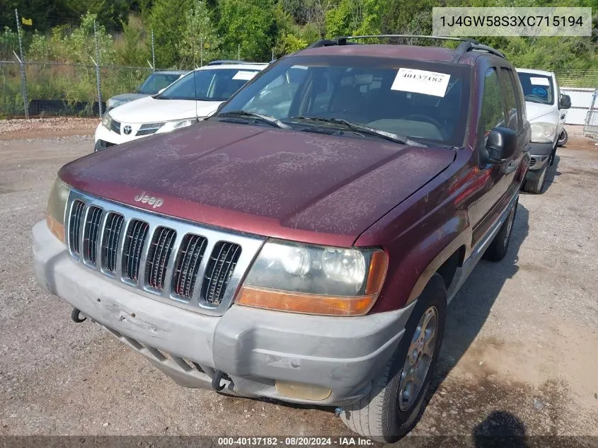 1999 Jeep Grand Cherokee Laredo VIN: 1J4GW58S3XC715194 Lot: 40137182