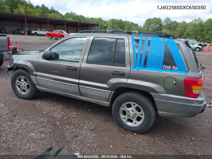 1999 Jeep Grand Cherokee Laredo VIN: 1J4G258S0XC650350 Lot: 40342385