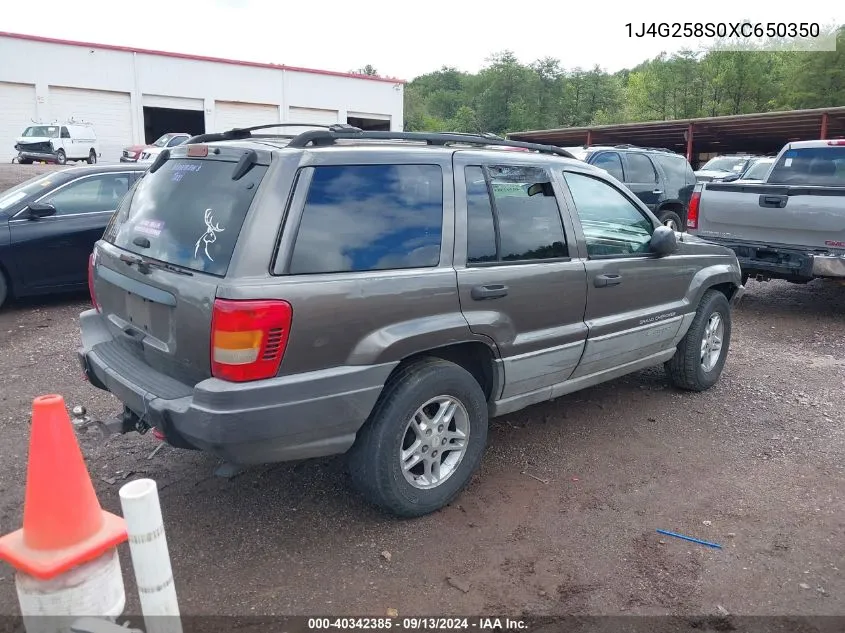 1999 Jeep Grand Cherokee Laredo VIN: 1J4G258S0XC650350 Lot: 40342385