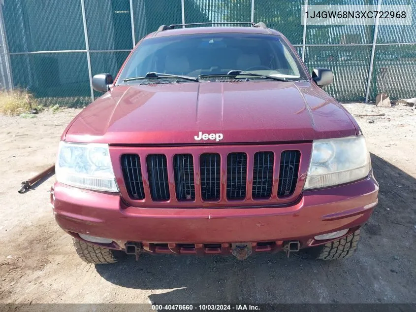 1999 Jeep Grand Cherokee Limited VIN: 1J4GW68N3XC722968 Lot: 40478660