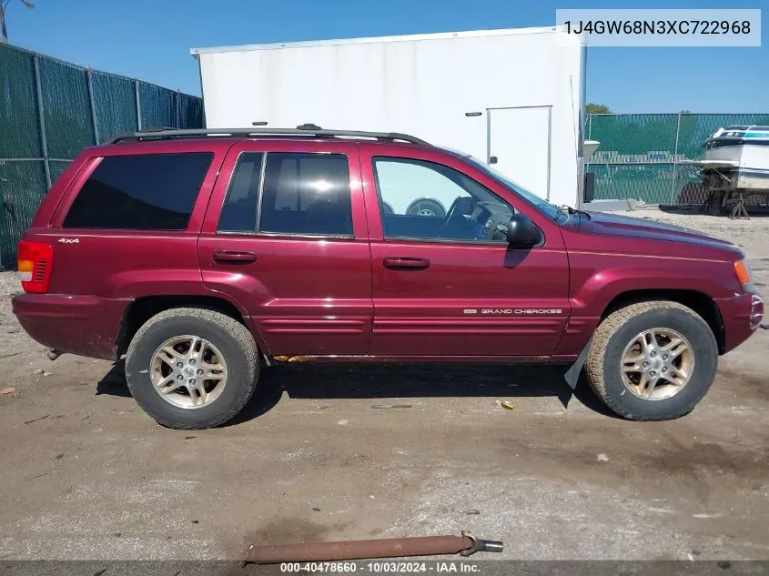 1999 Jeep Grand Cherokee Limited VIN: 1J4GW68N3XC722968 Lot: 40478660