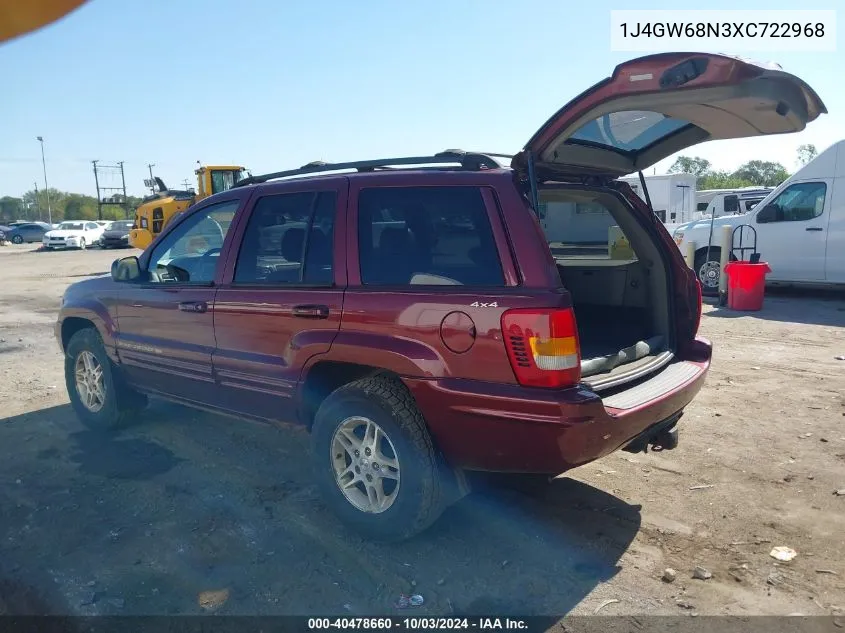 1999 Jeep Grand Cherokee Limited VIN: 1J4GW68N3XC722968 Lot: 40478660