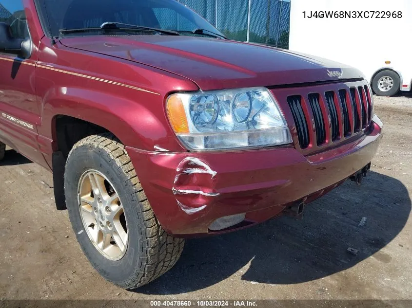 1999 Jeep Grand Cherokee Limited VIN: 1J4GW68N3XC722968 Lot: 40478660