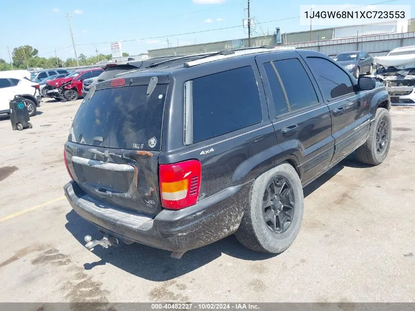 1999 Jeep Grand Cherokee Limited VIN: 1J4GW68N1XC723553 Lot: 40482227