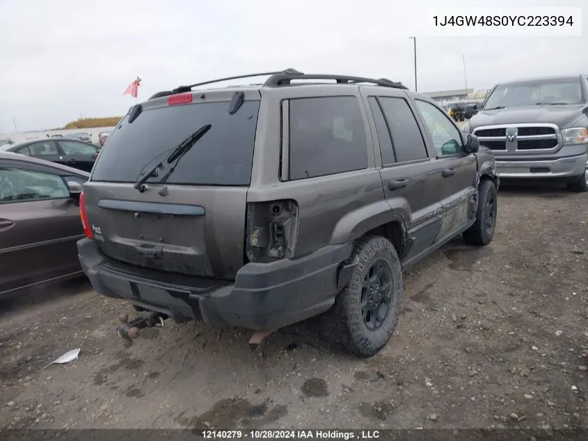 2000 Jeep Grand Cherokee VIN: 1J4GW48S0YC223394 Lot: 12140279